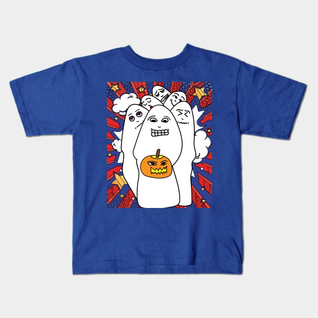 Funny Little Ghosts Halloween Kids T-Shirt by flofin